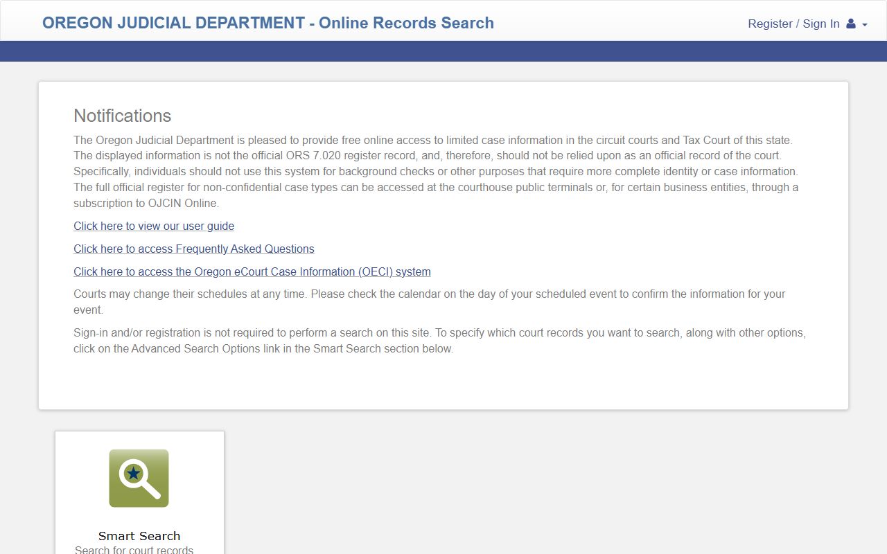Coos County court records OJD Circuit and Tax Record Search
